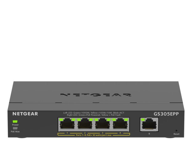 Netgear 5p GS305EPP (5x10/100/1000Mbit, 4xPoE+) - 698702 - zdjęcie